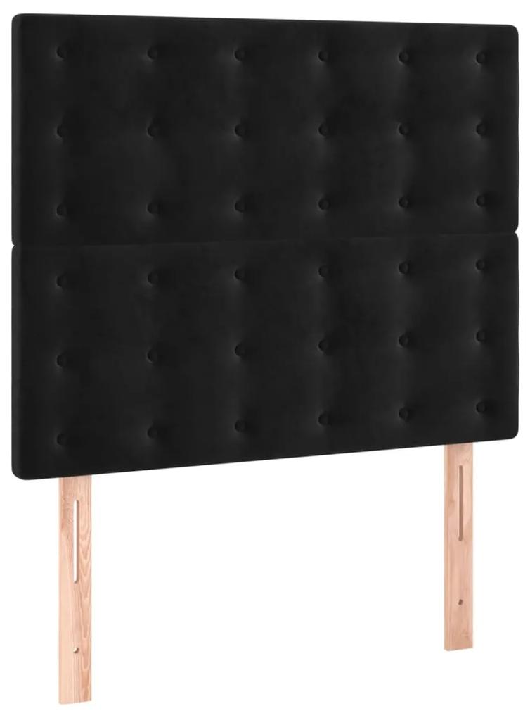 Cama com molas/colchão 90x190 cm veludo preto