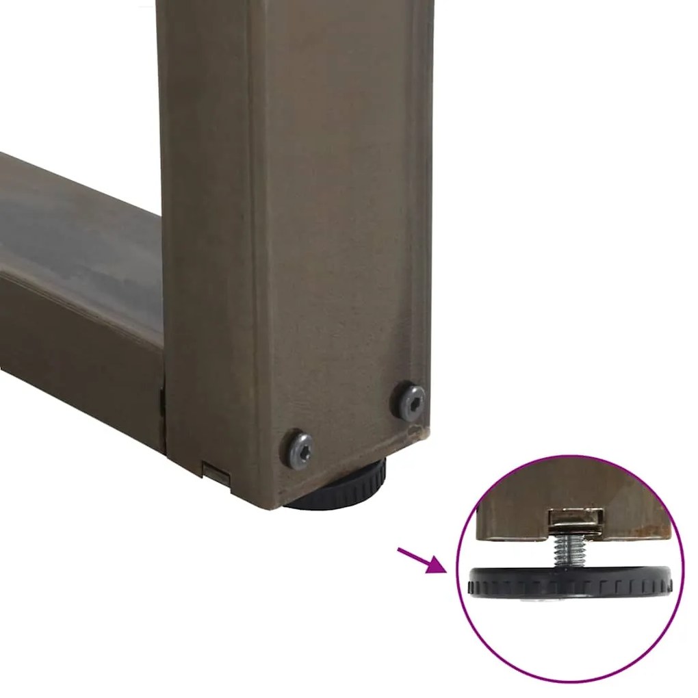 Pés para mesa de jantar em formato de V, 2 peças, aço natural, 70x(72-