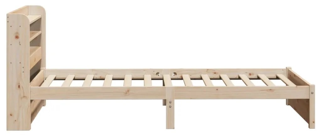 Estrutura de cama com cabeceira 75x190 cm pinho maciço