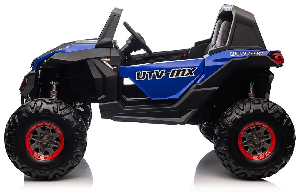 Carro elétrico para Crianças 24V 2 Lugares 4x4 Buggy UTV-MX 2000N Rodas de EVA, Assento de couro Azul