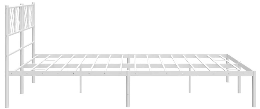 Estrutura de cama com cabeceira 200x200 cm metal branco