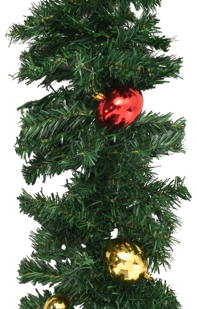 Grinalda de Natal com enfeites 4 pcs 270 cm PVC verde