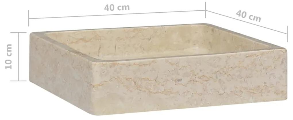 Lavatório 40x40x10 cm mármore cor creme