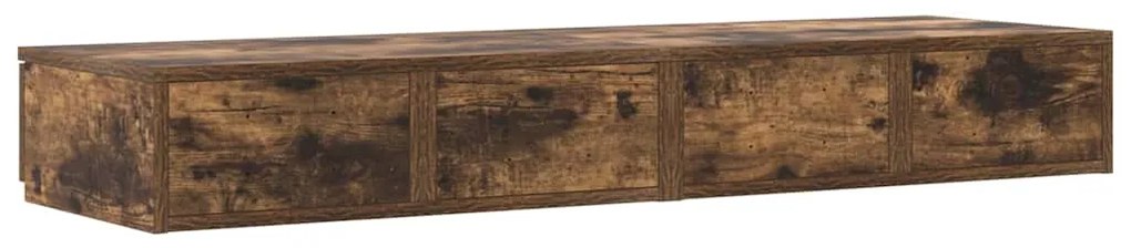 Gavetas de Cama vidaXL Carvalho Fumado 120x36,5x16,5 cm Madeira Engenh