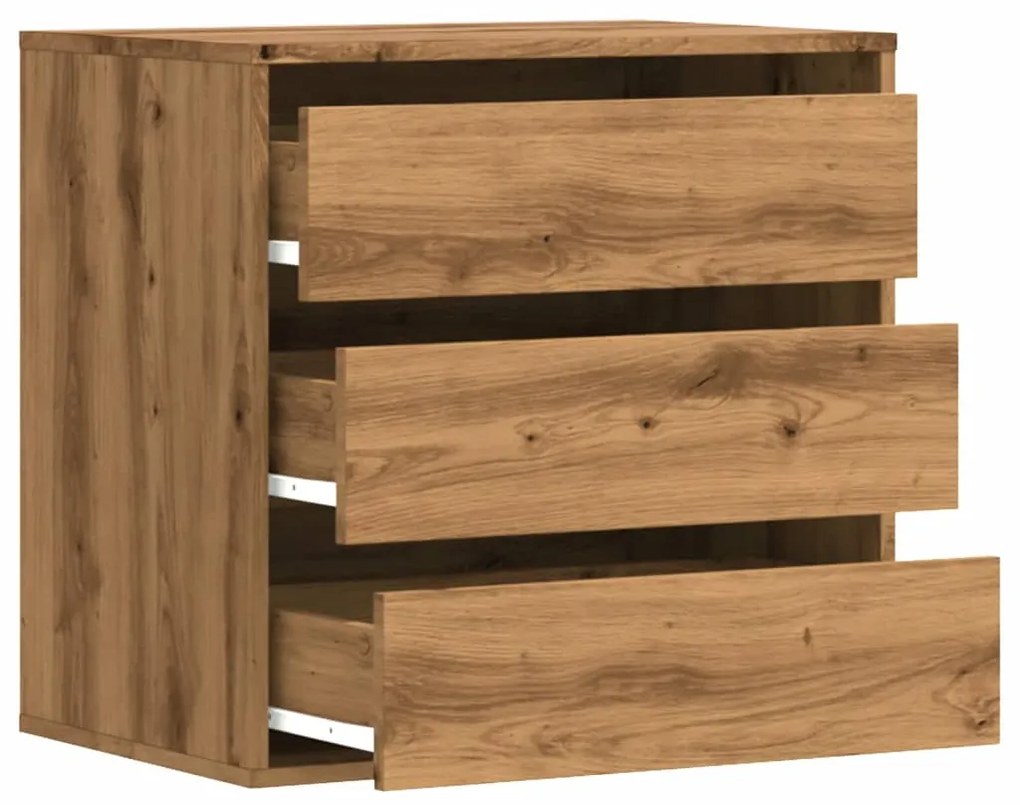 Cómoda com 3 Gavetas - 60x41x58 cm - derivados de madeira - carvalho a