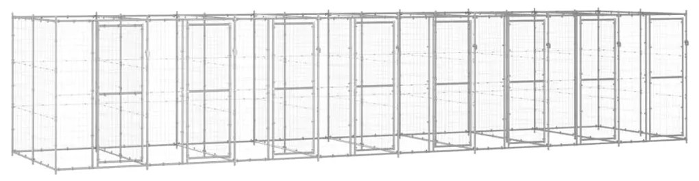 3082288 vidaXL Canil de exterior 19,36 m² aço galvanizado