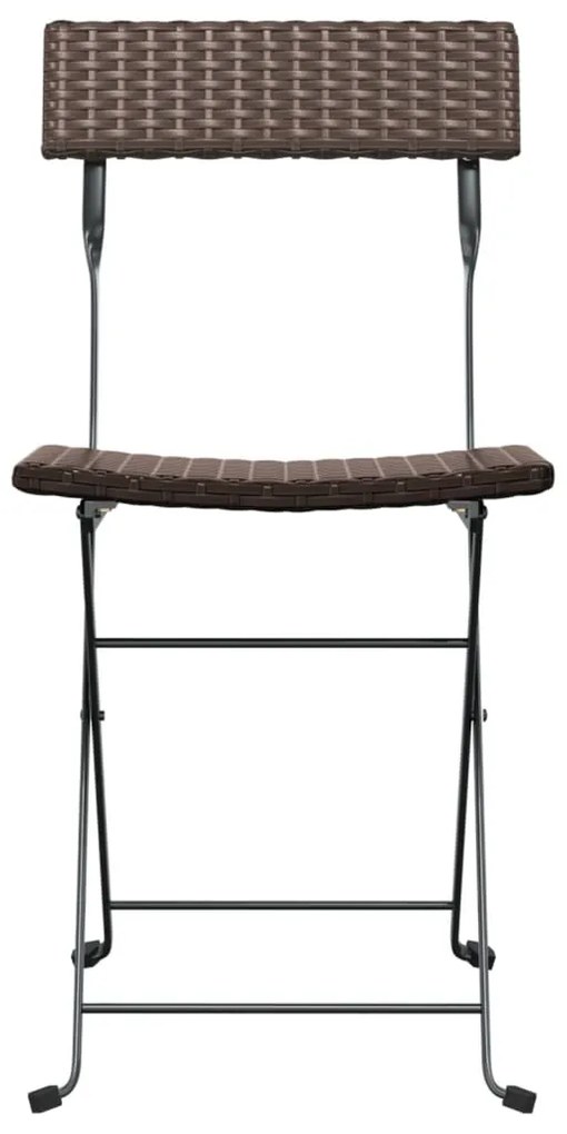 Cadeiras de bistrô dobráveis 6 pcs vime PE e aço castanho