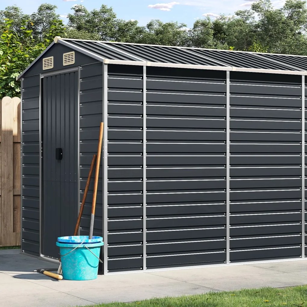 vidaXL Abrigo de jardim 191x980x198 cm aço galvanizado antracite