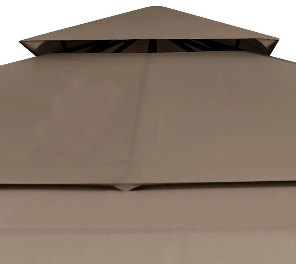 Gazebo toldo duplo extens. 3x3x2,75m 180g/m² cinza-acastanhado