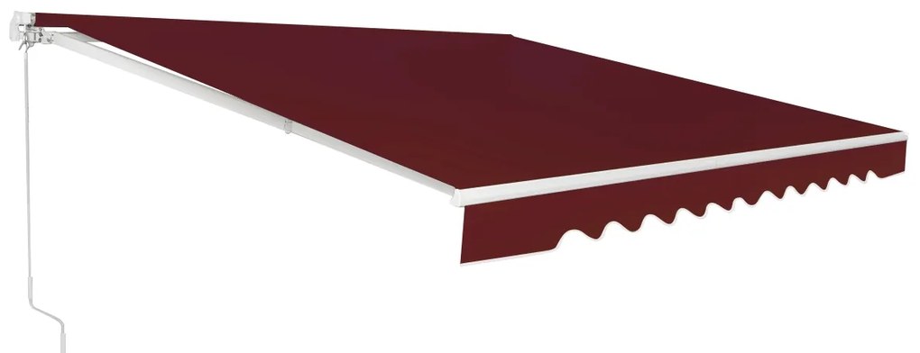Toldo retrátil 3 x 2,5 m em alumínio com manivela e poliéster impermeável para exterior Cor de Vinho