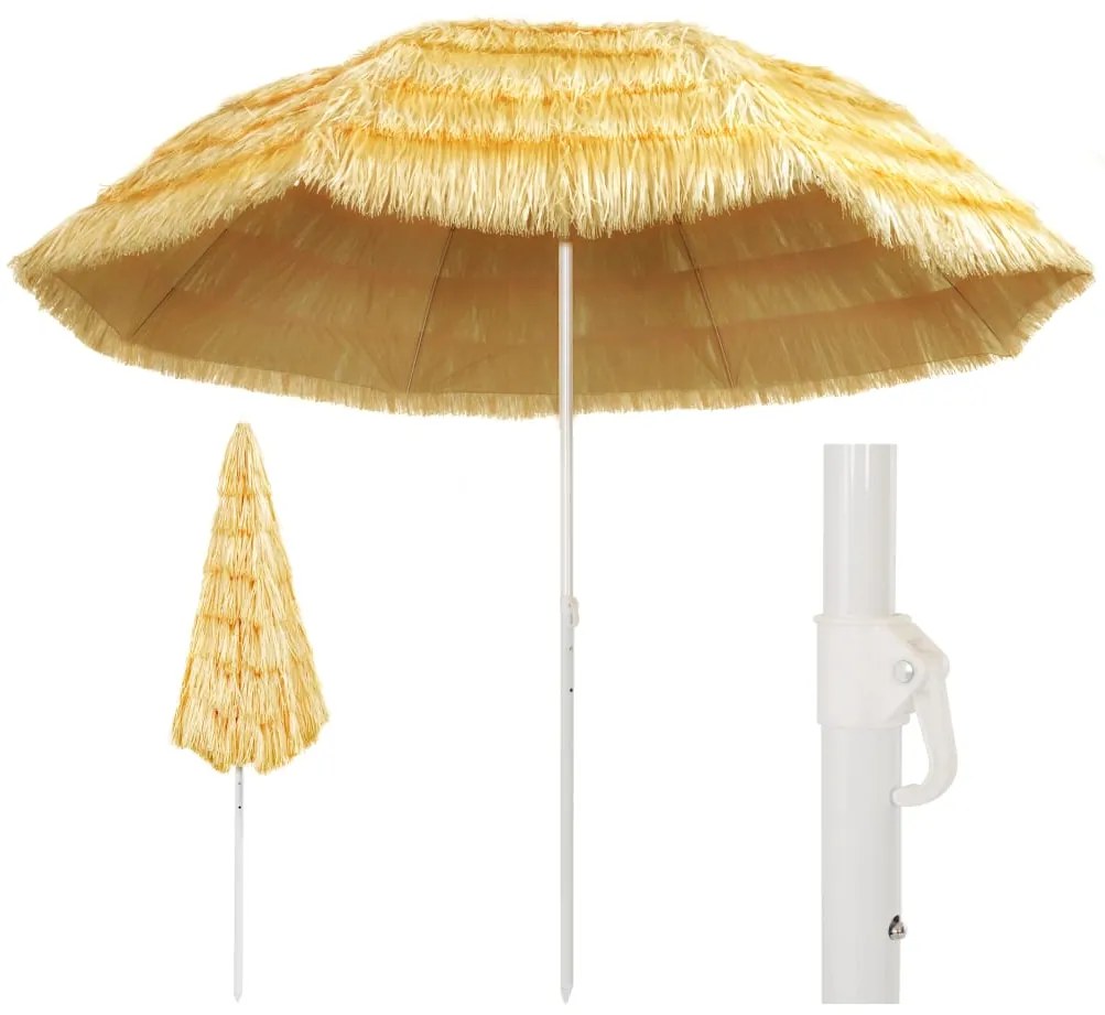 Guarda-sol de praia Natural 300 cm estilo havaiano