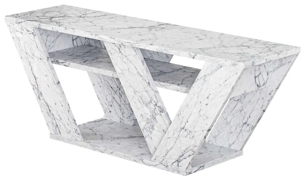 Móvel de TV "Luna" – Branco Mármore – 120 x 40 x 33,5 cm – Design Mode