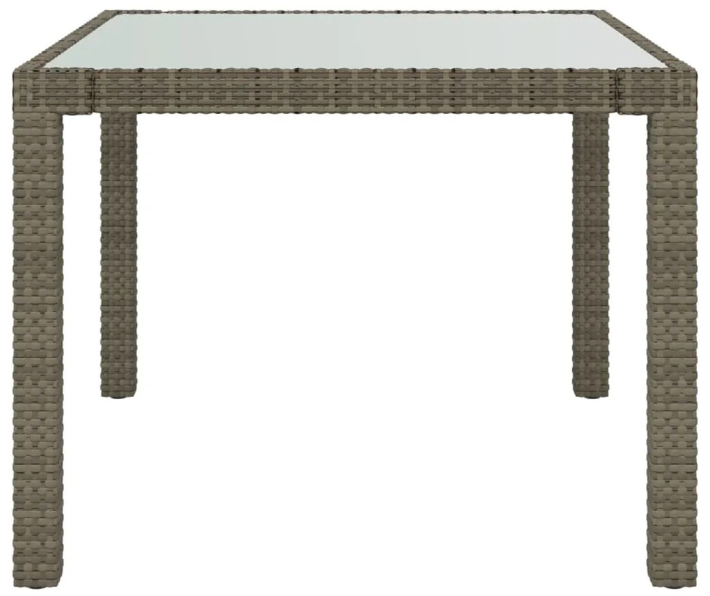 Conjunto jantar p/ exterior com almofadões 3 pcs vime cinzento