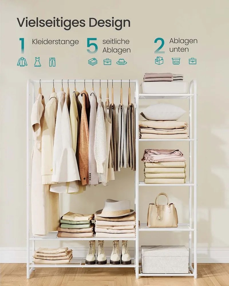 Guarda Roupa de metal 29 x 112 x 158,4 cm com prateleiras branco