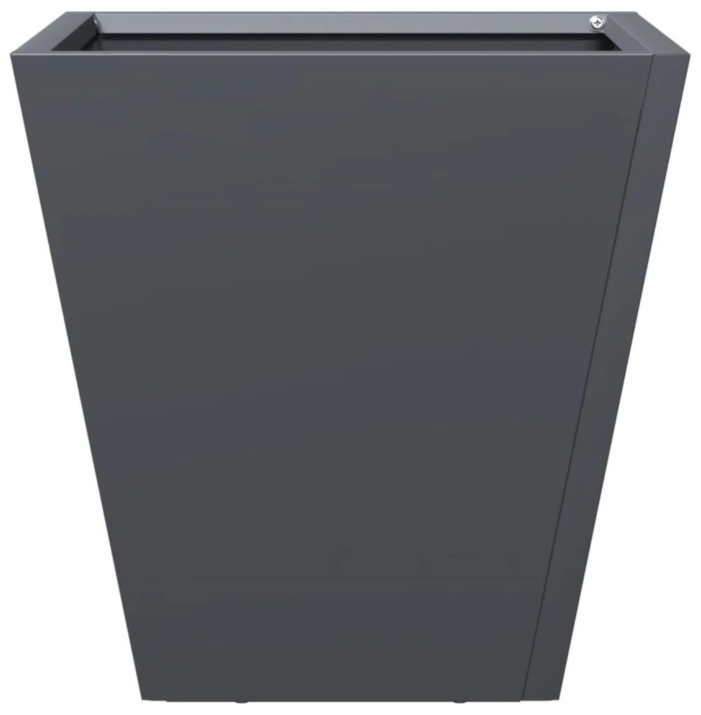 Vaso/floreira de jardim 2 pcs 30x30x30 cm aço antracite