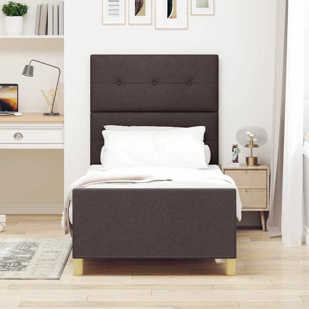 Estrutura de Cama Castanha 90x190 cm Tecido