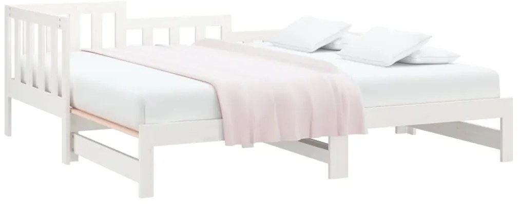 Sofá-cama de puxar 2x(80x200) cm pinho maciço branco