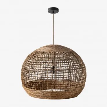 Lâmpada De Teto Udane Natural - Preto & Ø70 Cm Udane - Sklum