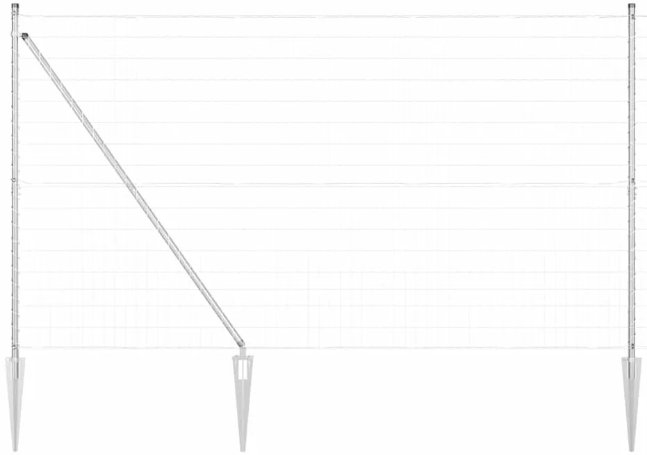 Cerca Euro da com 7 postes de espeto, 1.5 x 10m em aço galvanizado