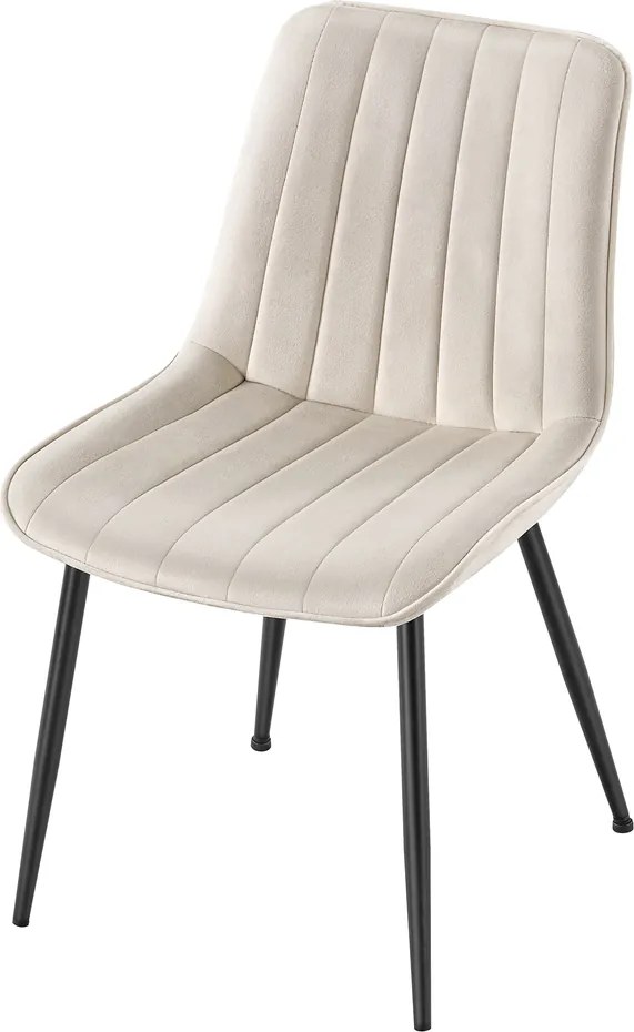 Conjunto 2 cadeiras de sala de jantar ou cozinha, pernas de aço bege-preto