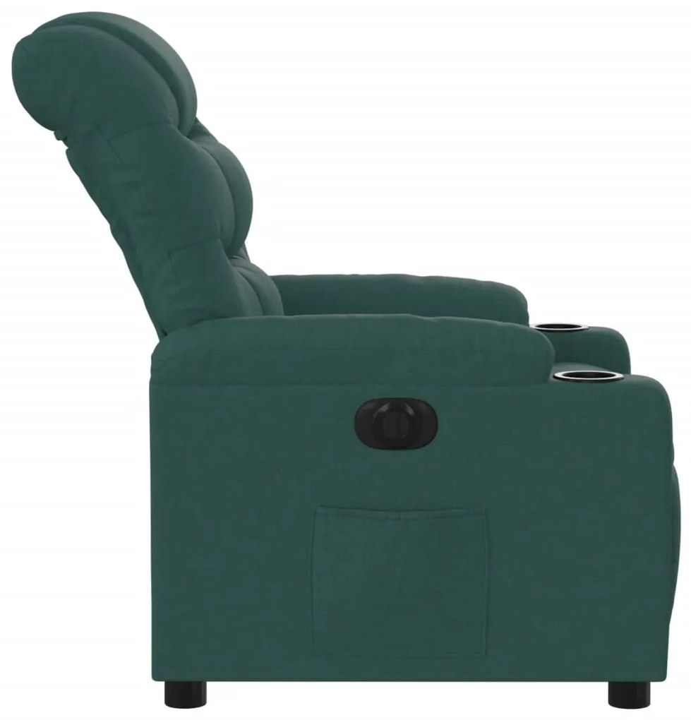 Poltrona elétrica reclinável tecido verde-escuro