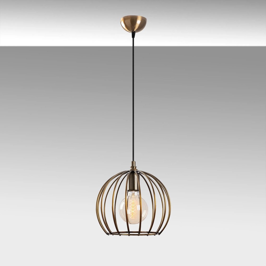 Candeeiro Teltrio – Preto e Dourado – 25 x 25 x 36-116 cm