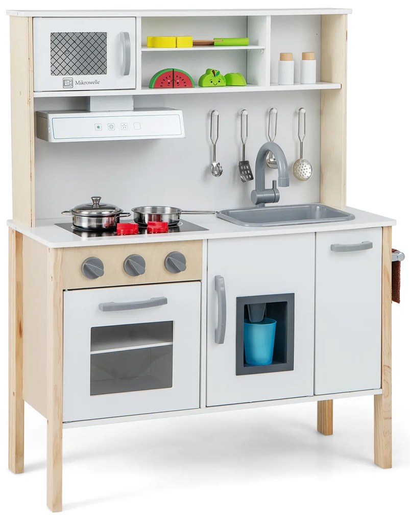 Cozinha de brinquedo com acessórios e sons simulados - Preto