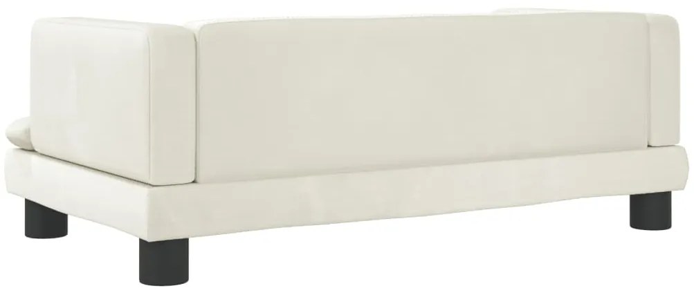 Sofá infantil 80x45x30 cm veludo cor creme