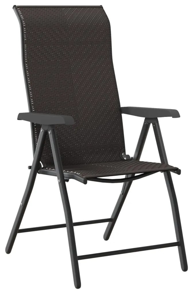 Cadeiras de jardim dobráveis 4 pcs vime PE cor preto café