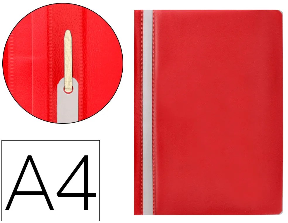 Bolsa Dossier Q-Connect Fastener em Plástico Din A4 Vermelho