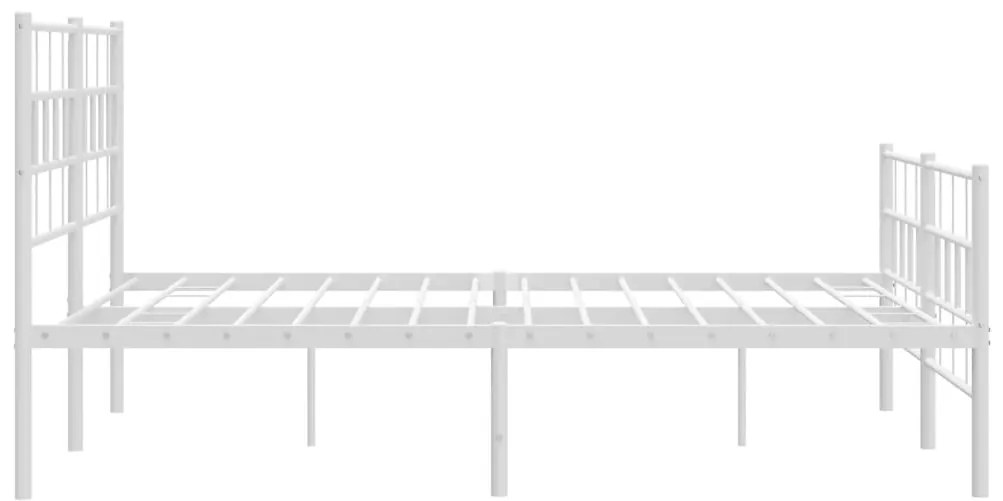 Estrutura de cama com cabeceira e pés 120x190 cm metal branco