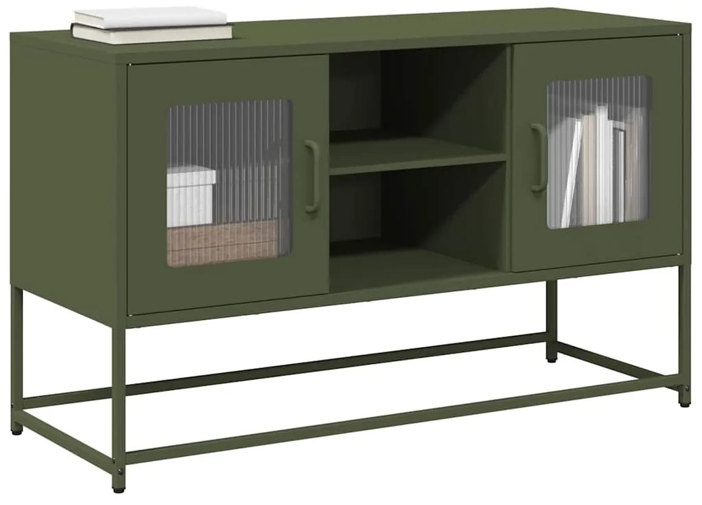 Móvel de TV 100,5x39x60,5 aço verde azeitona