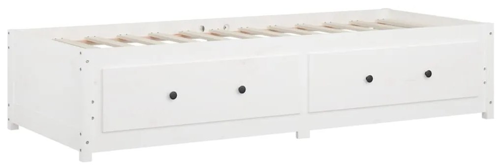 Sofá-cama sem colchão 90x200 cm madeira de pinho maciça branco