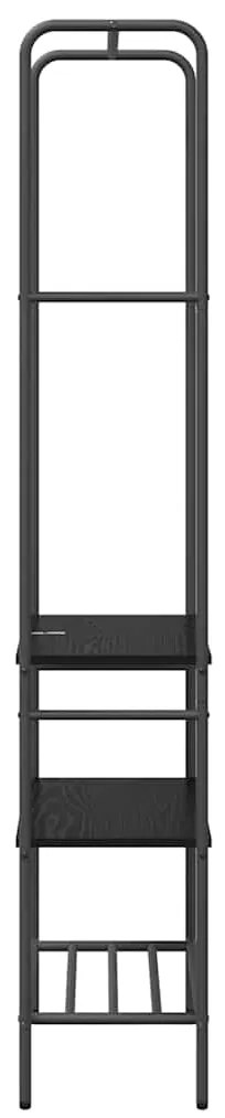 Suporte para Roupas com Prateleiras Carvalho preto