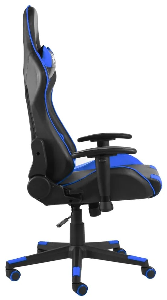 Cadeira de gaming giratória PVC azul