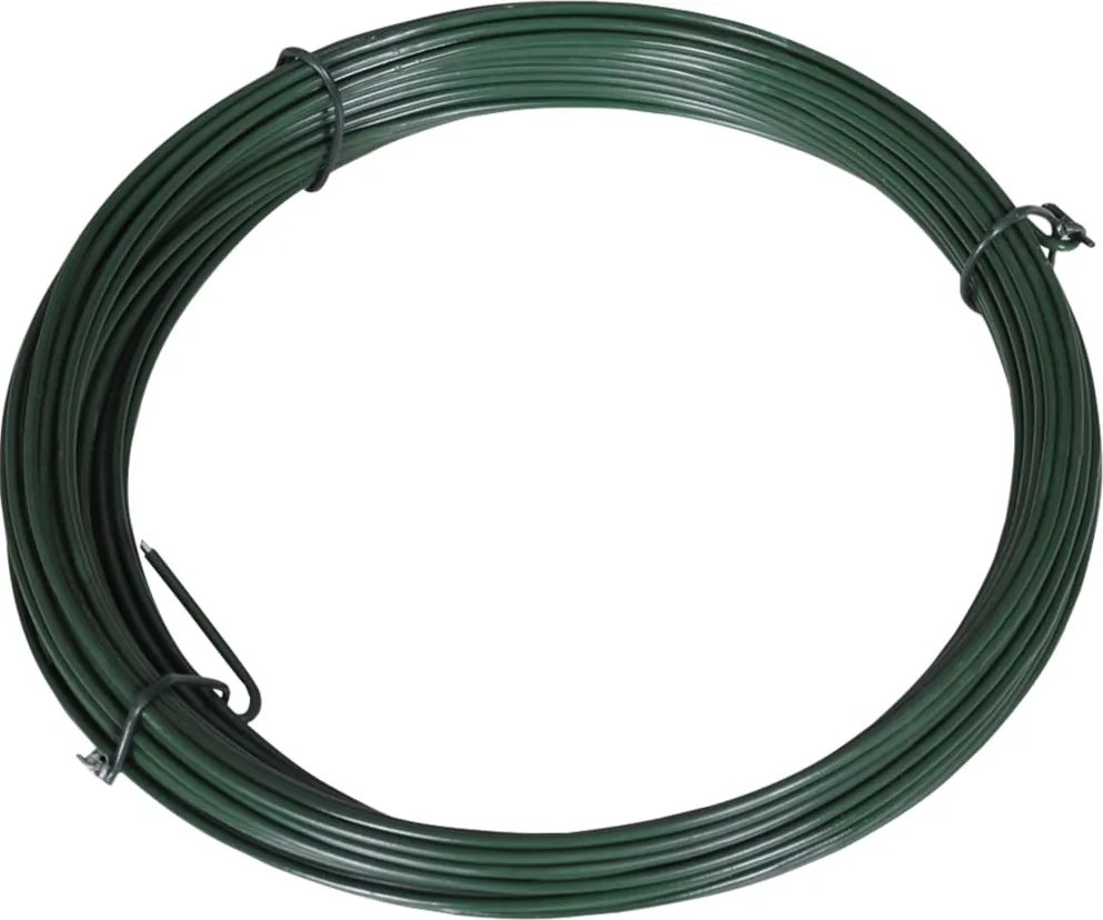vidaXL Arame para prender cerca 25 m 1,4/2 mm aço verde