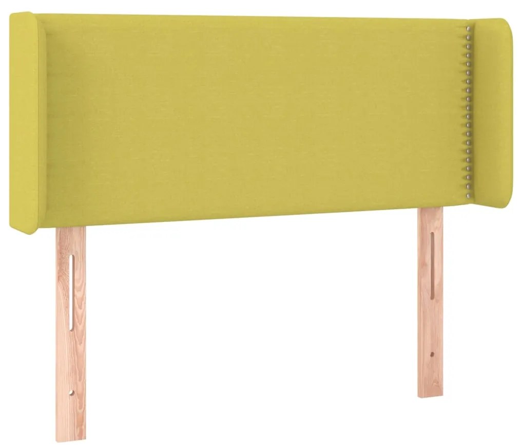 Cabeceira de cama c/ luzes LED tecido 103x16x78/88 cm verde