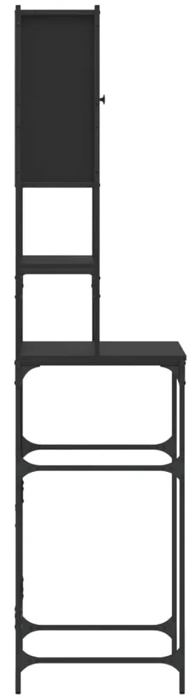 Armário sanita/máquina de lavar 68x48,5x194 cm preto