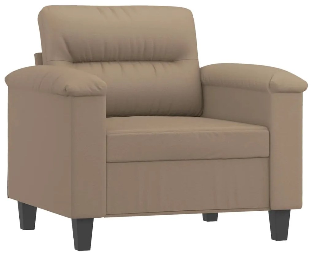 Poltrona com apoio de pés 60 cm couro artificial cappuccino