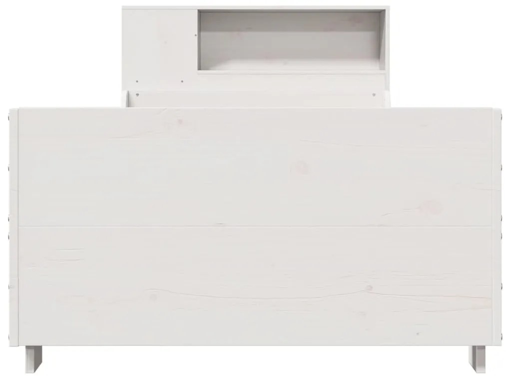 Cama sem colchão 90x200 cm madeira de pinho maciça branco