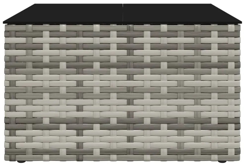 2 pcs conjunto lounge de jardim c/ almofadões vime PE cinzento