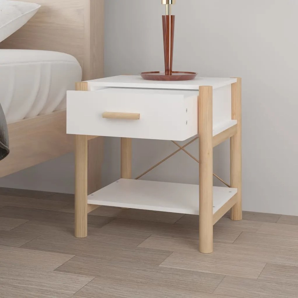 Mesas de cabeceira 2 pcs 42x38x45cm derivados de madeira branco