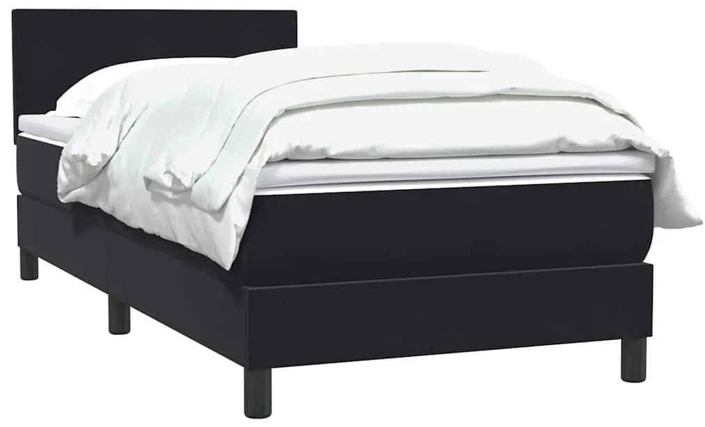 Cama box spring com colchão 90x210 cm veludo preto
