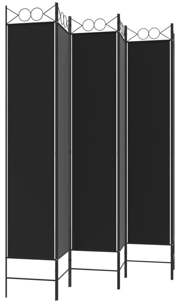Divisória/biombo com 6 painéis 240x220 cm tecido preto