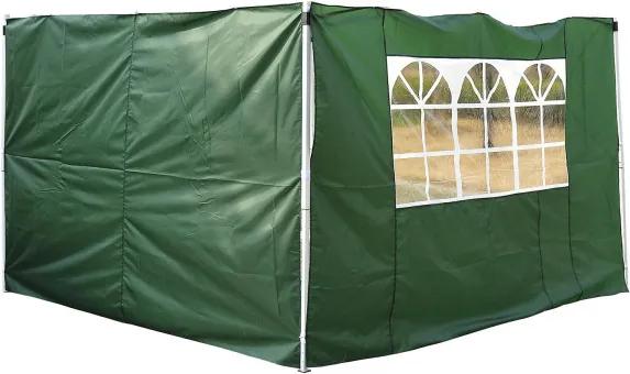 2 paredes Parte lateral para tenda 3x3m lado gazebo A tela impermeável de Oxford com janela 300x200cm - verde escuro