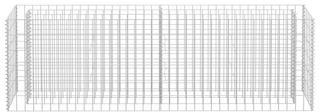 Canteiro elevado/cesto gabião 180x30x60 cm aço galvanizado