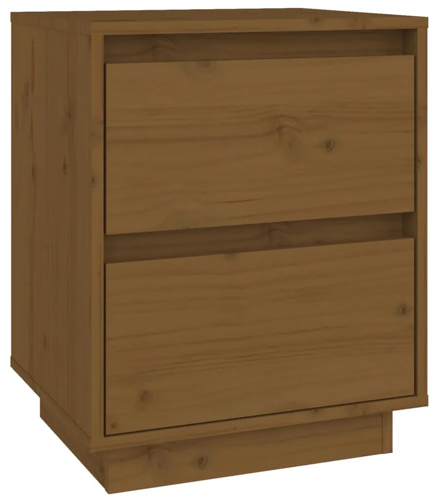 Mesas de cabeceira 2 pcs 40x35x50 cm pinho maciço castanho mel
