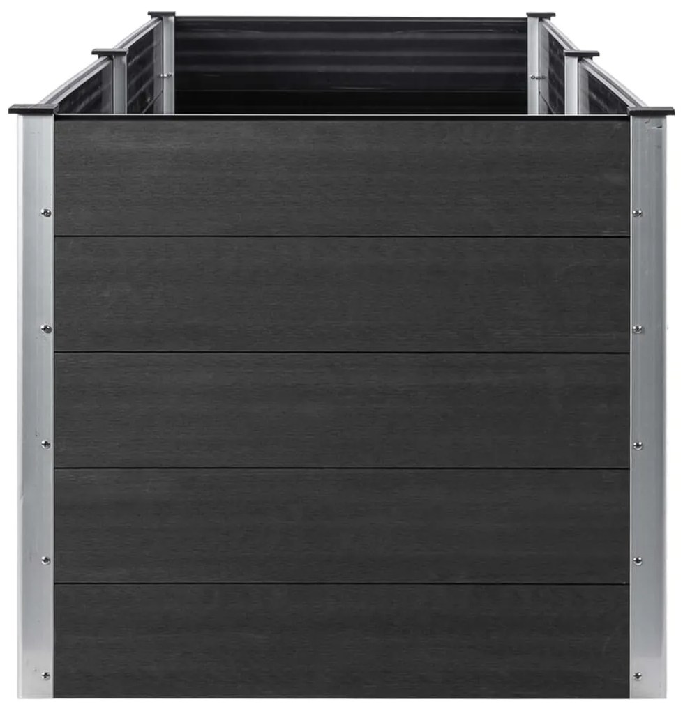 Canteiro elevado de jardim 200x50x91 cm WPC cinzento