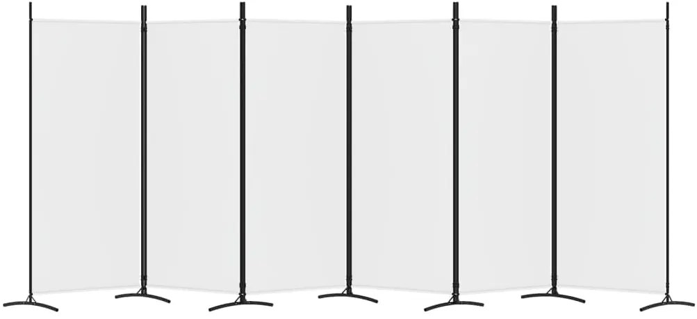 Divisória/biombo com 6 painéis 520x180 cm tecido branco