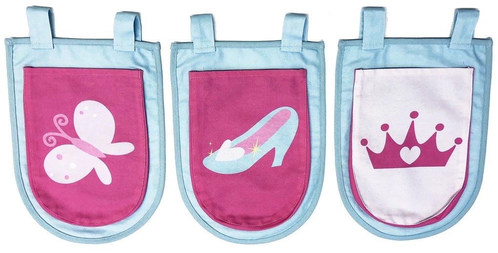 Conjunto cama Infantil SCOTT + escorrega + cortina de brincar PRINCESAS + 3 bolsos de arrumação Branca